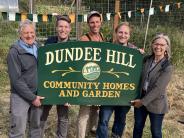 Mayor Faber (second from left) attending the Dundee Hill affordable housing groundbreaking, 2025