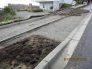 Prepped for pouring concrete, looking west up Jefferson Street.