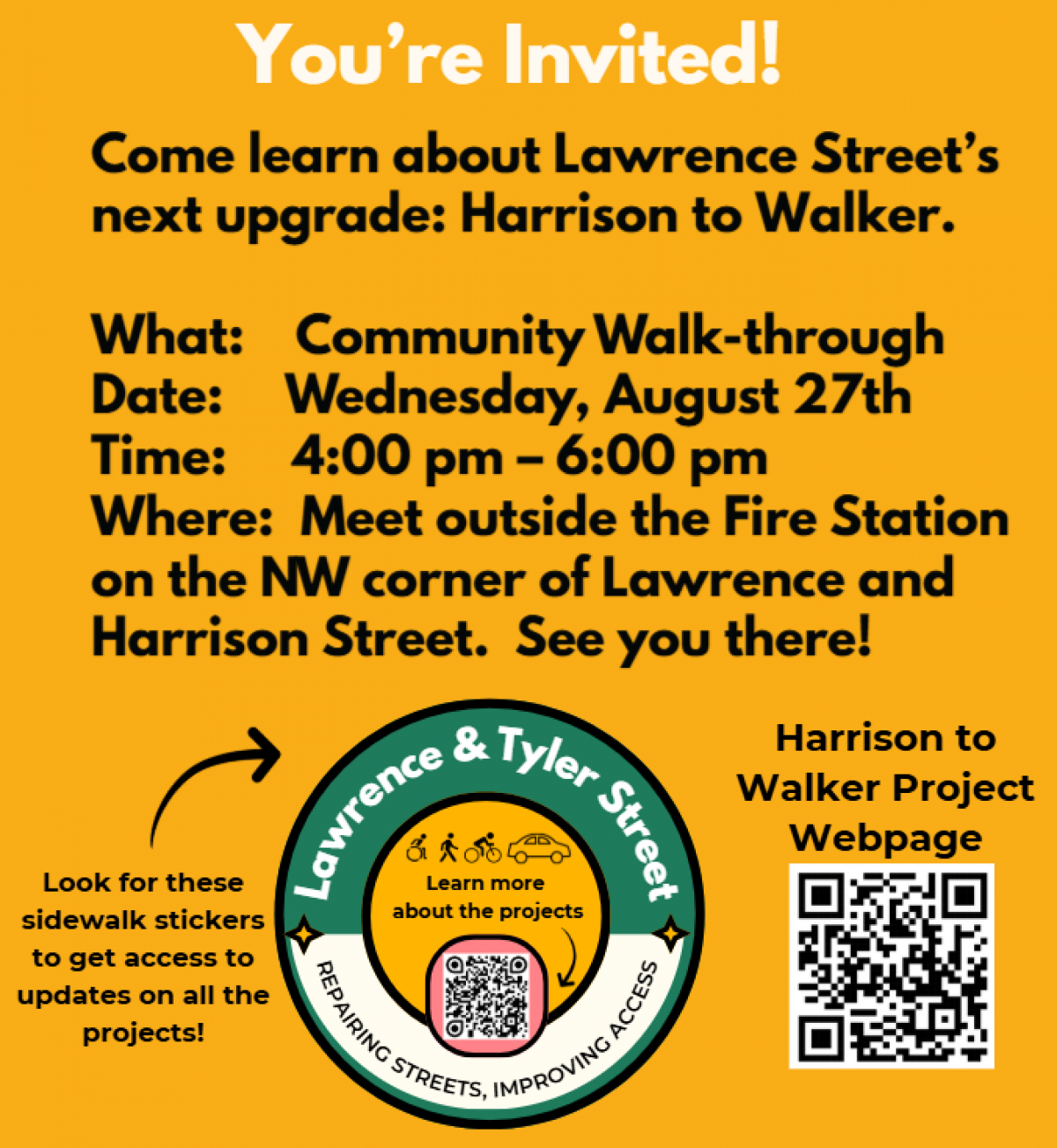 You're invited to a public walk-through on August 27